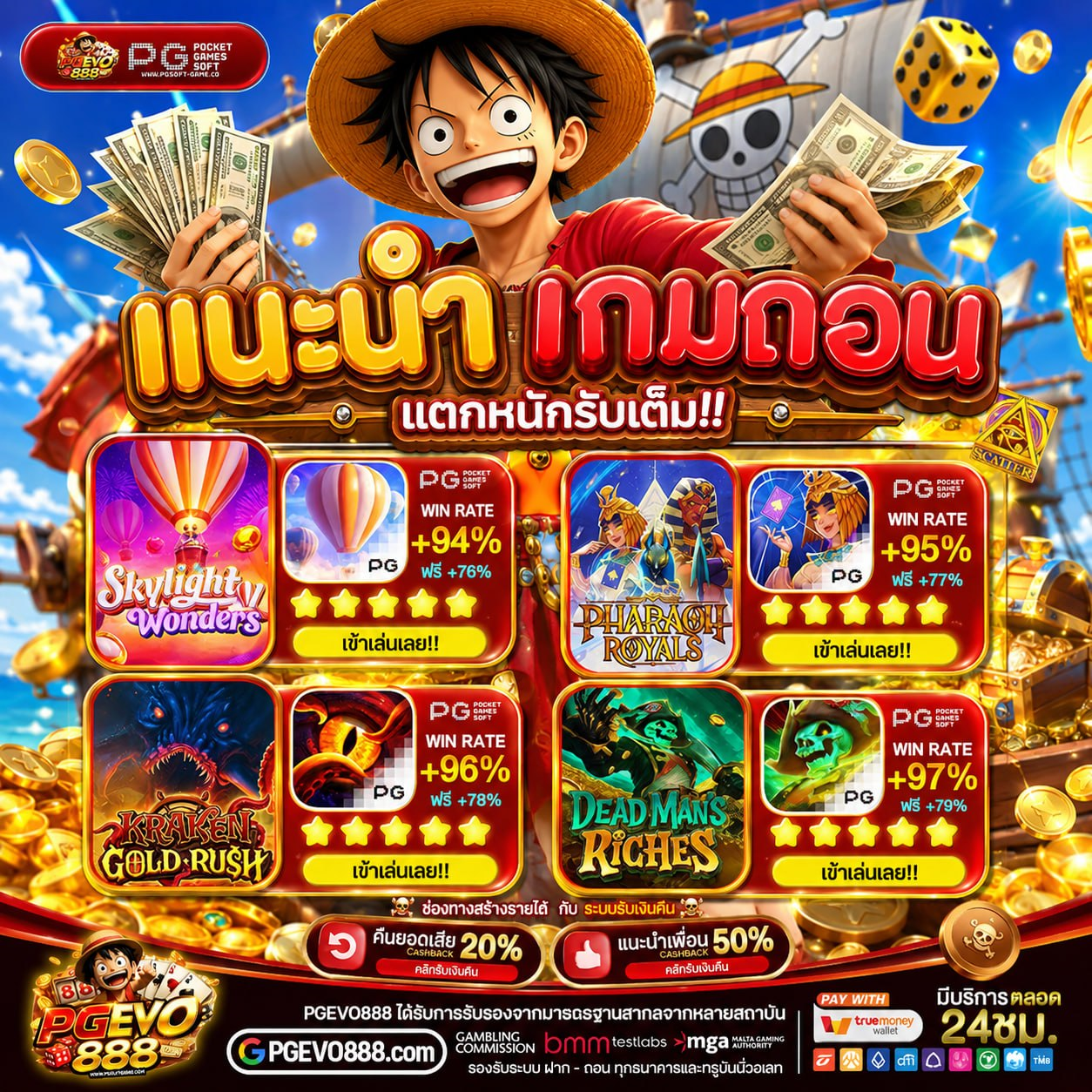 ฝาก 20 รับ 100 วอเลทถอนไม่อั้น ชวนคนที่รู้ใจมาแชร์ความฟินด้วยกัน